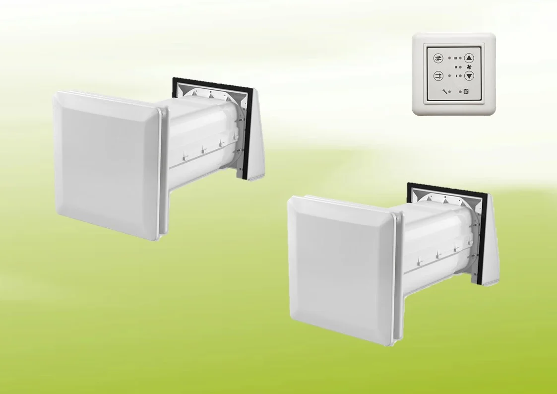 2x Stiebel Eltron LWE 40 Unità di ventilazione compatta + Pannello di controllo inclusi nel kit di ventilazione