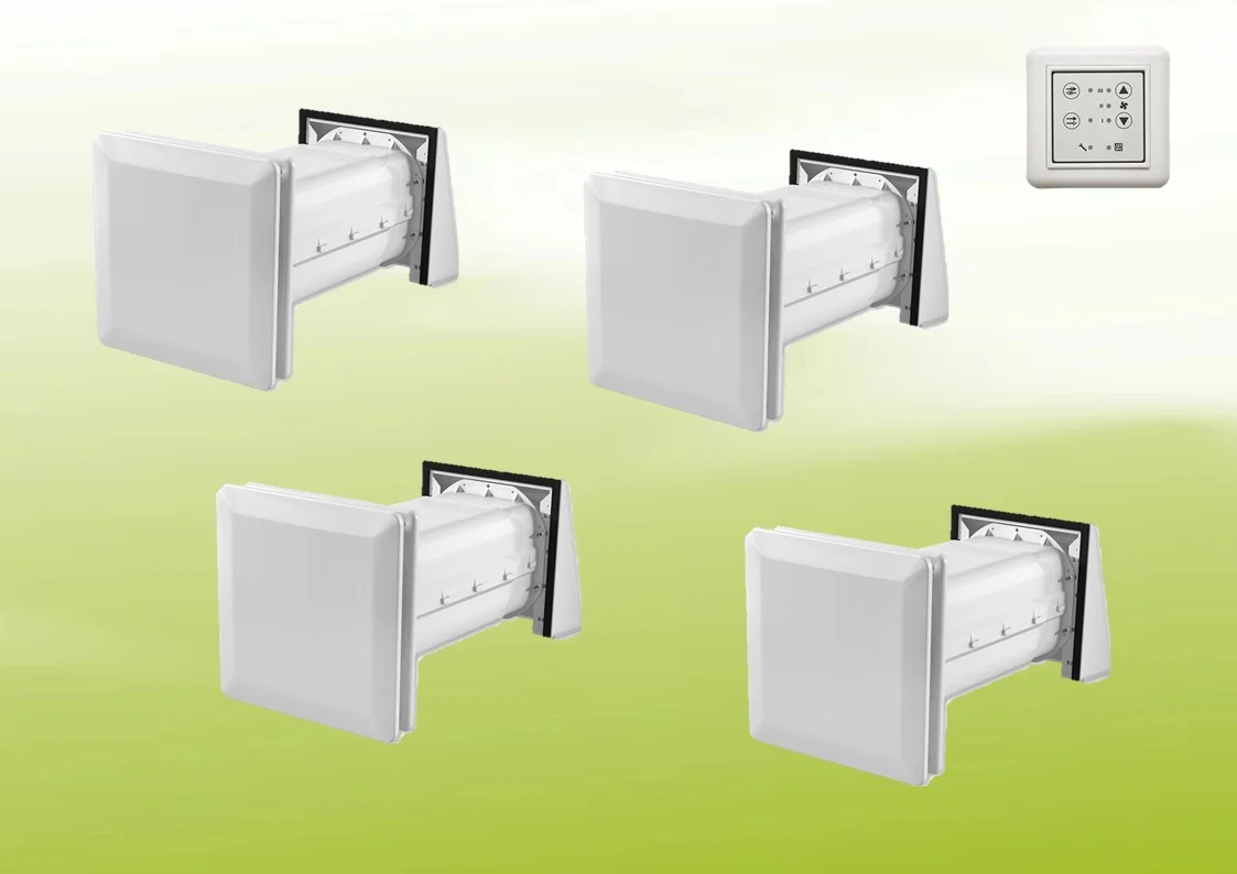 4x Stiebel Eltron LWE 40 unità di ventilazione compatta con pannello di controllo nel kit di ventilazione