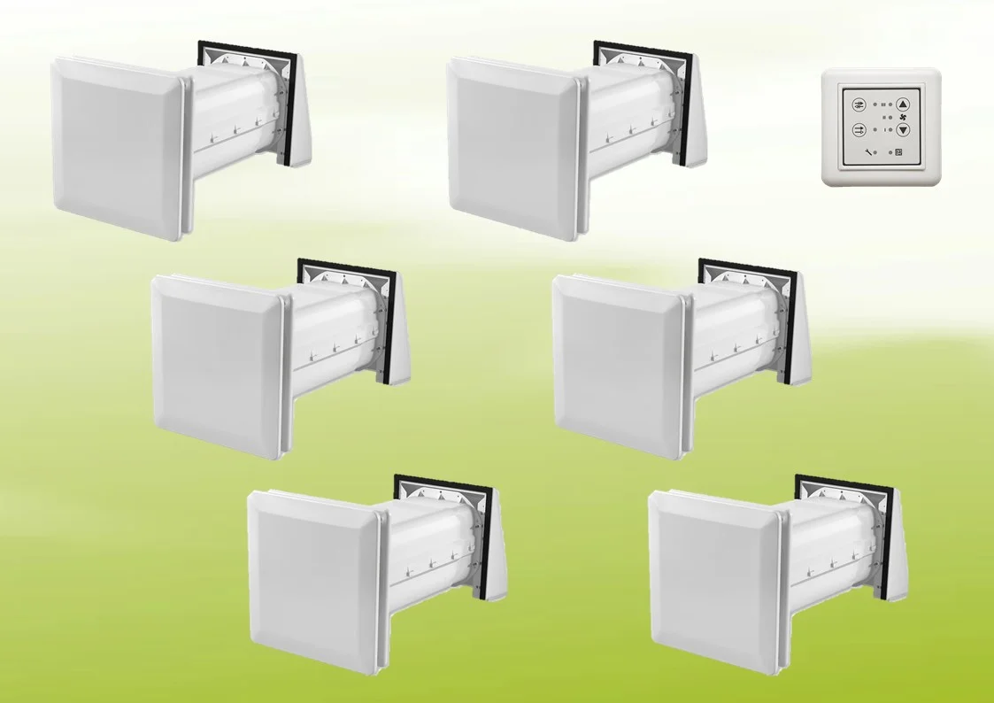 6x Stiebel Eltron LWE 40 Unità di ventilazione compatta + Pannello di controllo nel set di ventilazione