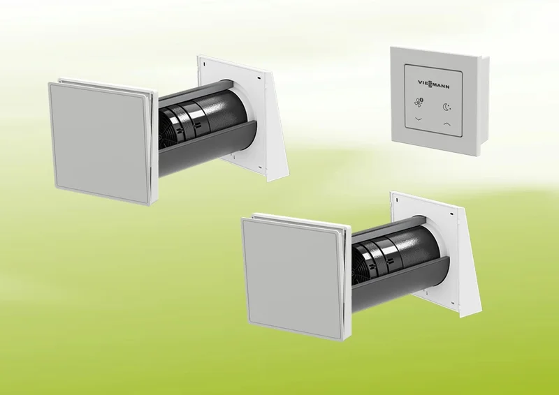 2x Viessmann Vitovent 100-D Tipo H40E B55 (L) con unità di comando 100-D cablata e kit di ventilazione